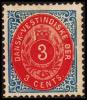 1873-1874. Bi-coloured. 3 C. Blue/red. Normal Frame. Perf. 14x13½. 6th Print. Variety. (Michel: 6 Ib (AFA 6x)) - JF18049 - Danish West Indies