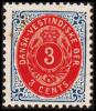 1896-1906. Bi-coloured. 3 C. Blue/red. Inverted Frame. Perf. 12 3/4. (Michel: 17 II) - JF180509 - Deens West-Indië