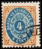 1896-1906. Bi-coloured. 4 C. Blue/brown. Normal Frame. Perf. 12 3/4. Pos 23 Or 75. (Michel: 18 I) - JF180566 - Deens West-Indië