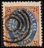 1873-1874. Bi-coloured. 4 C. Brown/ultramarine. First Print. Normal Frame. Perf. 14x13½... (Michel: 7 Ia) - JF180543 - Danish West Indies