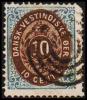 1876-1879. Bi-coloured. 10 C. Blue/dark Brown. Normal Frame. Perf. 14x13½. 6th Print. V... (Michel: 11 Ic) - JF180595 - Danish West Indies