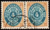 1896-1906. Bi-coloured. 4 C. Blue/brown. Normal Frame. Perf. 12 3/4. Variety Pos 4 Or 9... (Michel: 18 I) - JF180569 - Deens West-Indië