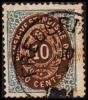 1876-1879. Bi-coloured. 10 C. Blue/dark Brown. Normal Frame. Perf. 14x13½. 6th Print. V... (Michel: 11 Ic) - JF180594 - Dänisch-Westindien