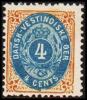 1896-1906. Bi-coloured. 4 C. Blue/brown. Inverted Frame. Perf. 12 3/4. (Michel: 18 II) - JF180564 - Deens West-Indië