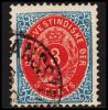 1873-1874. Bi-coloured. 3 C. Blue/red. Inverted Frame. Perf. 14x13½. CHRISTIANSSTED. (Michel: 6 IIb) - JF180501 - Deens West-Indië