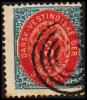 1873-1874. Bi-coloured. 3 C. Blue/red. Inverted Frame. Perf. 14x13½. 4-Ringcancel. (Michel: 6 IIb) - JF180498 - Dänisch-Westindien
