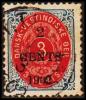 1902. Surcharge. Local, Black Surcharge. 2 CENTS 1902 On 3 C. Blue/red. Inverted Frame.... (Michel: 23 AII (AFA 18Byz)) - Dänisch-Westindien