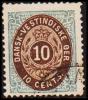 1876-1879. Bi-coloured. 10 C. Blue/dark Brown. Normal Frame. Perf. 14x13½. 6th Print. V... (Michel: 11 Ic) - JF180593 - Dänisch-Westindien