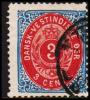1873-1874. Bi-coloured. 3 C. Blue/rose.Normal Frame. Perf. 14x13½. 4th Print. (Michel: 6 Ia) - JF180483 - Dänisch-Westindien