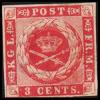 1866. 3 C. Carmine-rose, Burlage C Or D. Pl. 2 Pos 70. (Michel: 2) - JF180413 - Danish West Indies