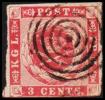 1866. 3 C. Carmine-rose, Burlage C Or D. Variety. Plade II Nr. 92 (Michel: 2 (Plade II Nr. 92)) - JF180414 - Danish West Indies