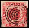 1866. 3 C. Carmine-rose, Burlage C Or D. Pl. 2 Pos 6. (Michel: 2) - JF180406 - Dänisch-Westindien