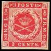 1866. 3 C. Carmine-rose, Burlage C Or D. Pl. 2 Pos 98. (Michel: 2) - JF180415 - Dänisch-Westindien