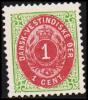 1896-1906. Bi-coloured. 1 Cent Green/red. Inverted Frame. Perf. 12 3/4. (Michel: 16 II) - JF180465 - Dänisch-Westindien