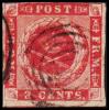 1866. 3 C. Carmine-rose, Burlage C Or D. Pl. 2 Pos. 2. (Michel: 2) - JF180403 - Dänisch-Westindien