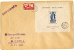 DAHOMEY IMPRIME DEPART PORTO-NOVO 17 FEVR 43 DAHOMEY POUR LA REUNION (AFFRANCHISSEMENT DONT BLOC EXPOSITION PARIS 1937) - Cartas & Documentos