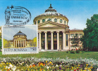 31935- BUCHAREST ROMANIAN ATHENEUM CENTENARY, TRIBUTE TO MIHAI EMINESCU, MAXIMUM CARD, 1989, ROMANIA - Maximumkaarten