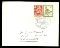 BRIEFOMSLAG UIT 1951 NVPH 564 + 557 LISSE FLOWERSHOW Naar HAARLEM (10.046j) - Lettres & Documents