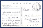 1937 , ZARAGOZA , GUERRA CIVIL , T. P.  CIRCULADA A TORINO , MARCA " 5º CUERPO DE EJÉRCITO - CENSURA MILITAR - ZARAGOZA" - Storia Postale