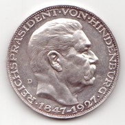 Germany Medaille 80. Geburtstag Des Reichspräsident Von Hindenburg. 1927 - Silber 900, 24,8 G - Sonstige & Ohne Zuordnung