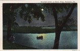 Florida Pensacola Moonlight Scene On Bayou Texas Curteich - Pensacola