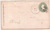 US - 3c ENTIRE COVER C/ 1880´s From FREDERICK, MARYLAND To EXETER, NH (reception At Back) - ...-1900