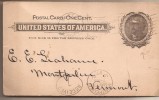 US - 1903 ENTIRE CARD From CAMBRIDGEPORT To MONTPELIER, VT - 1901-20