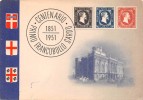 02911 "STORIA POSTALE CENTENARIO PRIMO FRANCOBOLLO SARDO TORINO PALAZZO MADAMA UNIONE FILATELICA SUBAL. "  . - Briefmarken (Abbildungen)