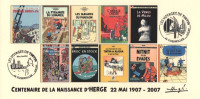 FRANCE 2007 N°61 Albums Fictifs + 2 Cachets Premier Jour FDC TINTIN KUIFJE TIM HERGE GUEBWILLER - Hergé