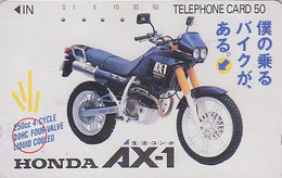 Télécarte Ancienne JAPON / 110-011 - MOTO HONDA ** AX 1  - MOTOR BIKE Japan Phonecard - MOTORRAD Telefonkarte - 368 - Moto