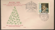 Brazil & FDC Christmas Frame By Brazil´s Oldest Oil, Our Lady Of Joy, Convento Da Penha, São Paulo, 1969 (1) - FDC