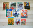 Japan 2001 - 2002 Flowers Ship Mailbox Temple Horse Hand Skating Sunflower Horses - Ungebraucht