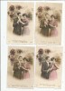 Cp , COUPLE , Fleurs , Vierge(2) Et écrite(2) ,  LOT DE 4 CARTES POSTALES - Paare