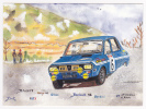 Carte Illustrée "Jean Louis Coulon" - Rallye Neige & Glace 1973 - Renault 12 Gordini, 1er JP Nicolas/C Roure - Rally's