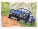 Carte Illustrée "Jean Louis Coulon" - Coupe Des Alpes 1968 - Alpine Berlinette 1300 S, Jean Vinatier - Rallye