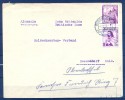 1950 , MADRID , SOBRE CIRCULADO A DÜSSELDORF , FRANQUEO DE 75 CTS. FRANCO CASTILLO DE LA MOTA CON MATASELLOS ALEMÁN - Storia Postale