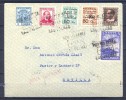1937 , CANARIAS , SOBRE CIRCULADO ENTRE LAS PALMAS Y  SEVILLA ,  LLEGADA , CANARIAS ED. 4 - 6 SERIE COMPLETA - Storia Postale