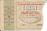 Sport Match Ticket UL000281 - Olympic Games: Germany (Deutschland) Berlin 1936-08-10 - Tickets D'entrée
