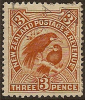 NZ 1898 3d Huias Small SG 383 U #PZ51 - Usados