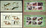 BULGARIA Lot Of 4 S/S MNH FAUNA Animals Fishes PENGUINS HORSES - Collections, Lots & Series