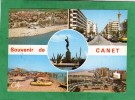 Souvenir De Canet-en-Roussillon Vue Générale La Plage La Fille De La Mer Et Du Soleil -envoi De 1984 - Canet En Roussillon