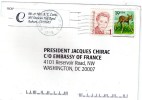 Courrier  Greenpeace Adre..a  L Embassa.. De France A Washington Pour Le Prsident  Jacques  Chirac En 1995 - Storia Postale