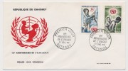 DAHOMEY => Enveloppe FDC => 18eme Anniversaire De L'Unicef - Cotonou - 11 Déc 1964 - Benin - Dahomey (1960-...)