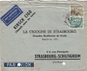 1953 LETTRE BUND. Mi 53.44.  BERLIN-STRASBOURG  MIT LUFTPOST  / 6430 - Covers & Documents
