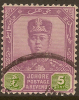 JOHORE 1910 5c SG 82 U #QU155 - Johore
