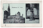 STRASBOURG--1908--Munster--2 Vues   éd  Schaefer & Co  G M B H  Berlin SW 48---Beau Cachet STRASBURG Cpa Allemande - Strasbourg