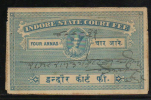 HOLKAR / INDORE  State  4A  Court Fee Type 14 # 87967 Inde Indien  India Fiscaux Fiscal Revenue - Holkar