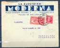 1936 , BALEARES , SOBRE COMERCIAL DE LA ELÉCTRICA MODERNA CIRCULADO A BARCELONA, CORREO URGENTE, LLEGADA - Storia Postale