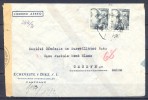 1944 , HUESCA , SOBRE COMERCIAL CIRCULADO ENTRE CANFRANC Y GINEBRA , CENSURA , AMBULANTE ZARAGOZA - CANFRANC - Storia Postale