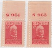 1952-142 CUBA 1952 REPUBLICA Ed.506. 2c CHARLES HERNANDEZ PLATE No.963-64. GUM NO MINT - Ungebraucht
